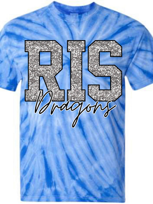 RIS Tie Dye Glitter Dragons💙